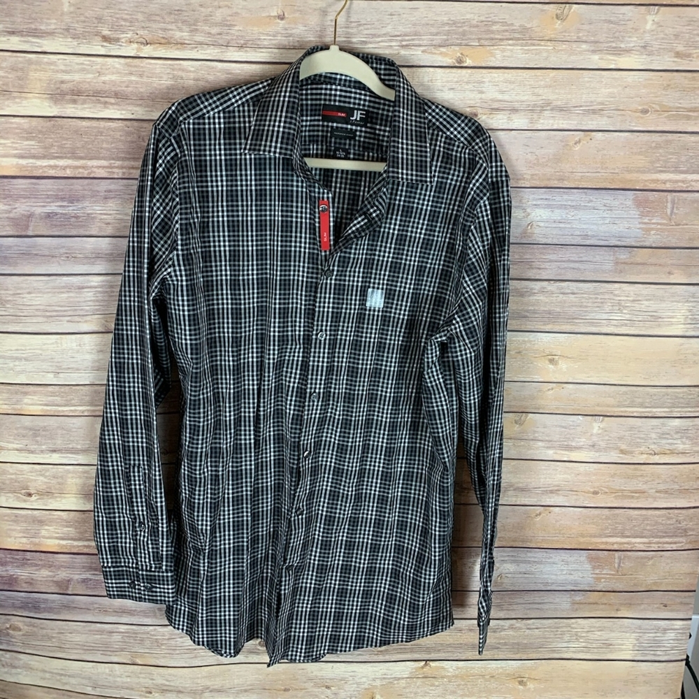 J.Ferra black and white checked dress shirt!
